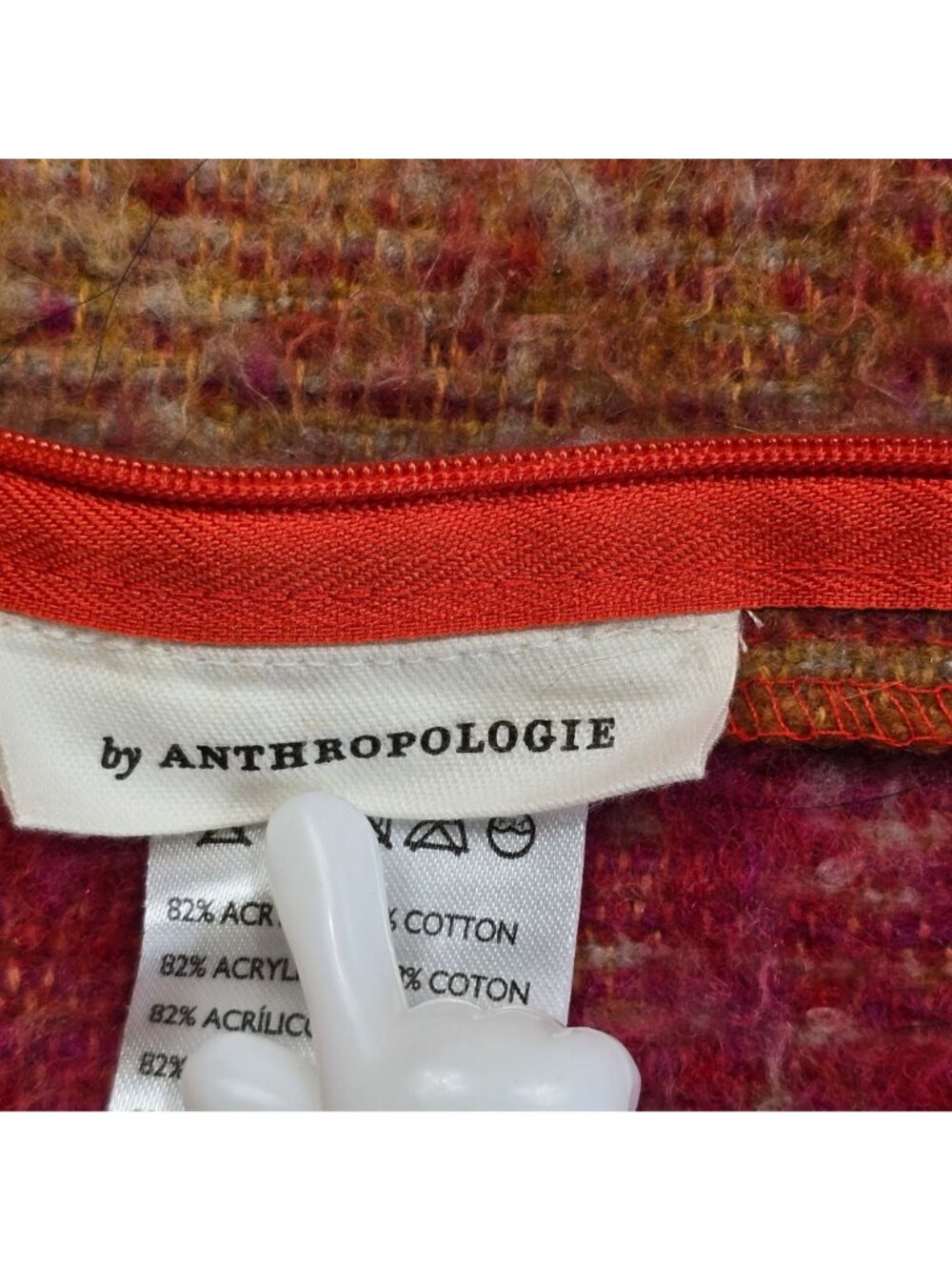 Anthropologie Tania Throw Blanket & Pillow Covers Red/Orange Ombre - Picture 6 of 8